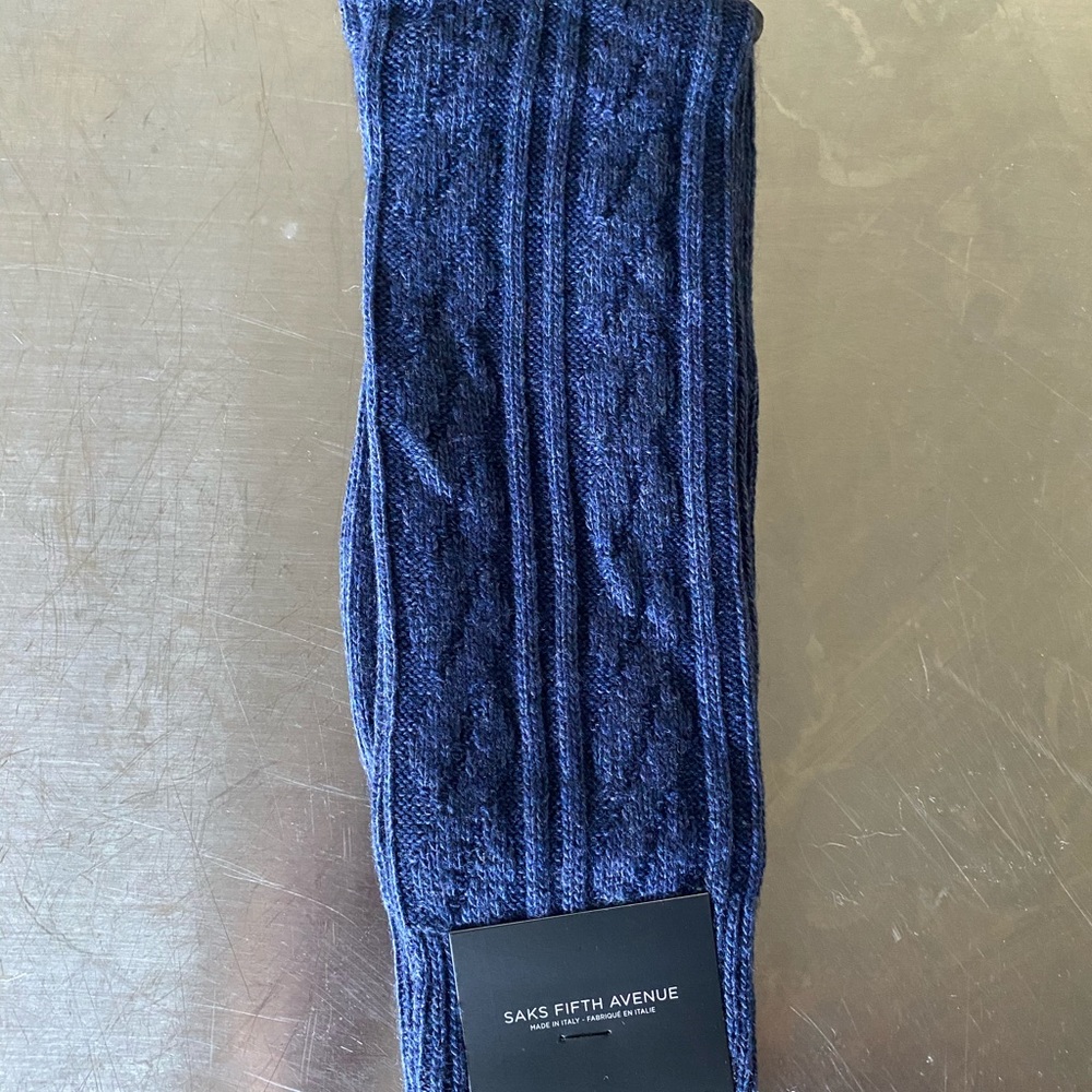 Marcoliani Ribbed Cashmere socks / Men’s - Navy - Picture 6 of 8